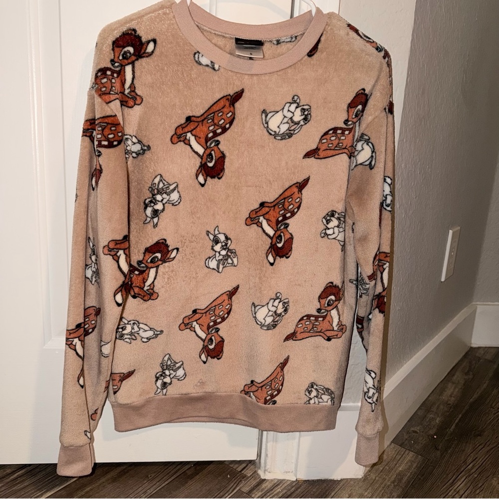 Disney Tan and White Bambi Sweatshirt